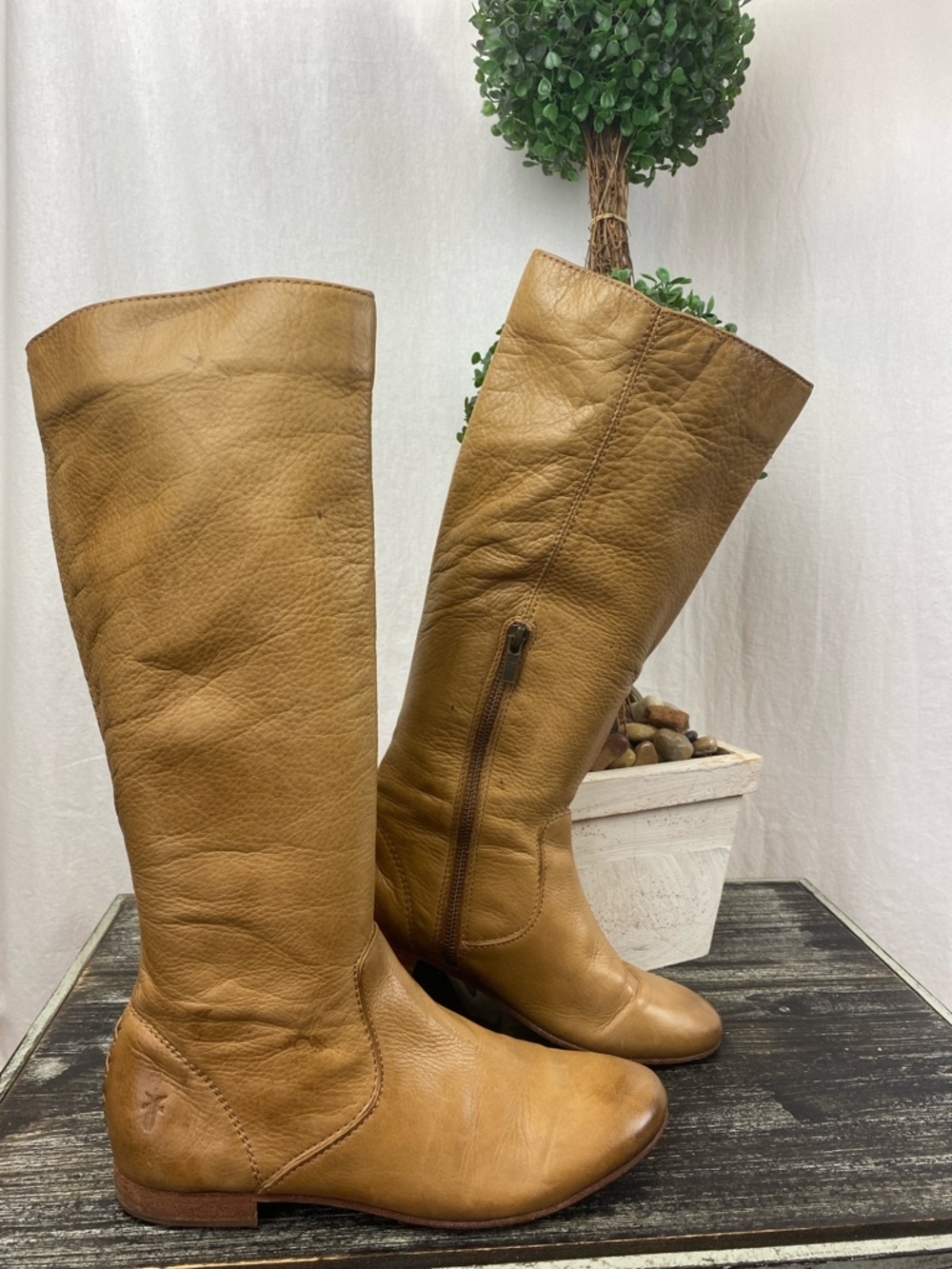 Frye Tan Leather Knee High Boots 7.5